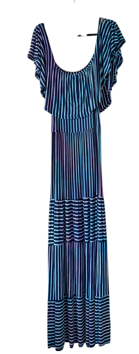 Adult Large Striped Upcycled Tie Dye Dress