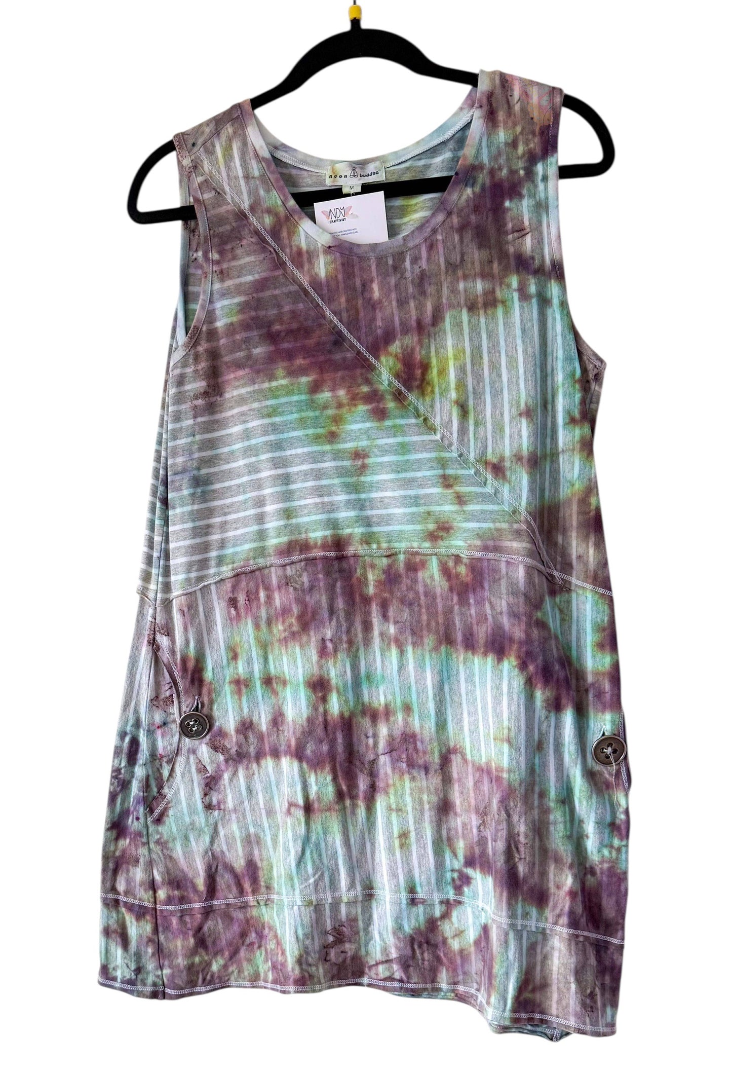 Adult Medium Upcycled Tie Dye Dress with Pockets