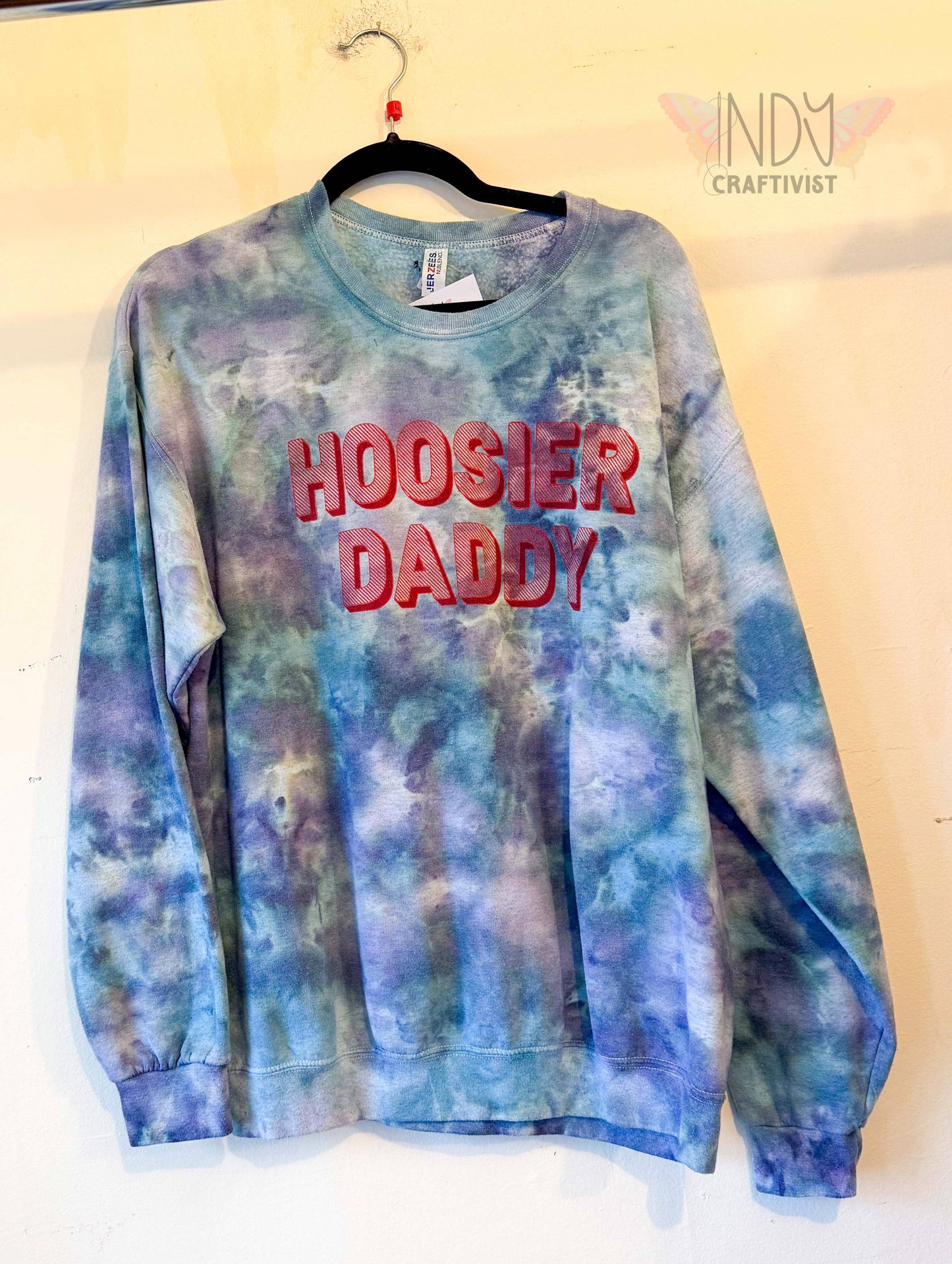 Large Upcycled Hoosier Daddy Sweatshirt
