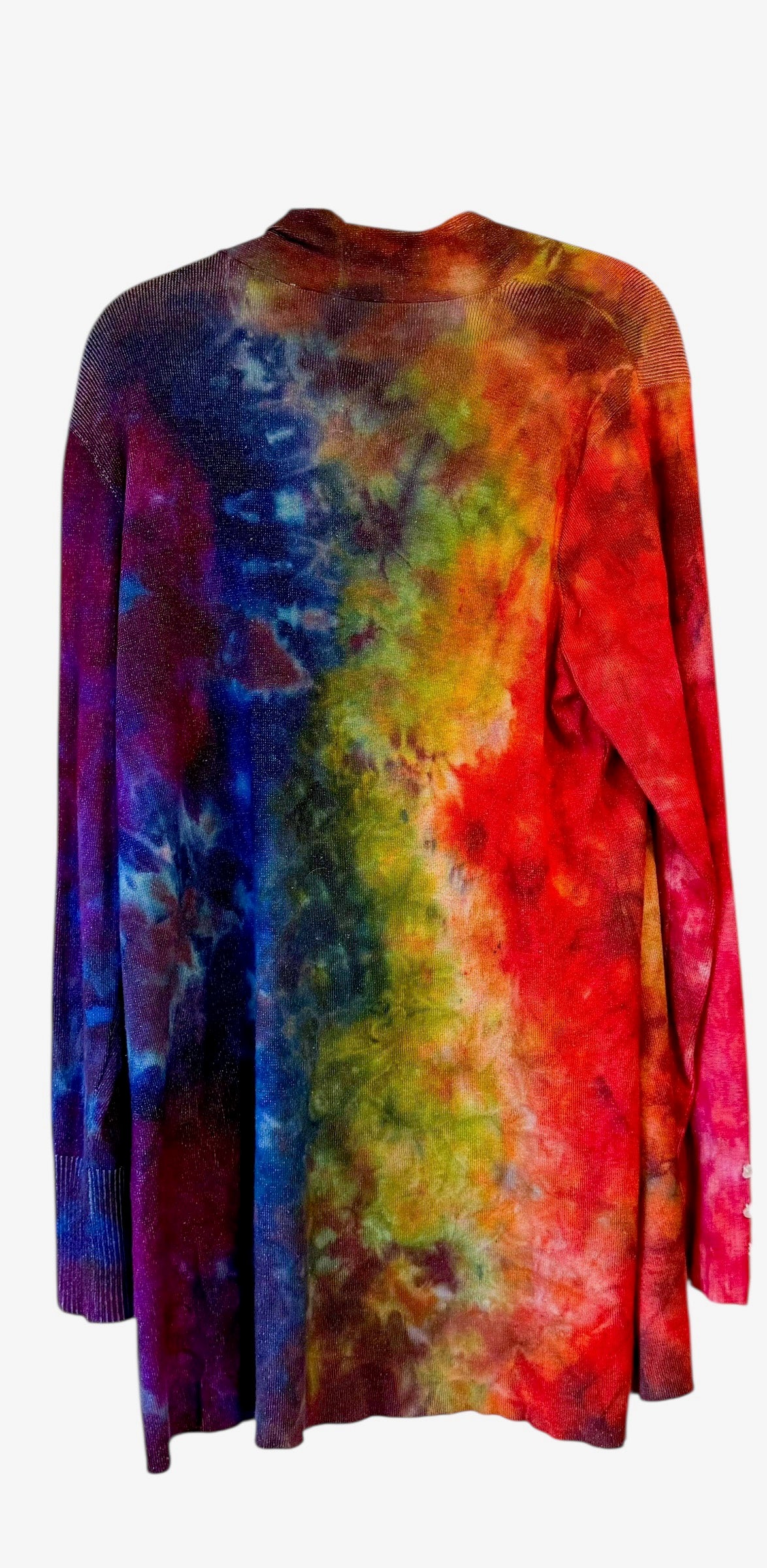 Adult Large Long Sleeve Upcycled Tie Dyed cardigan