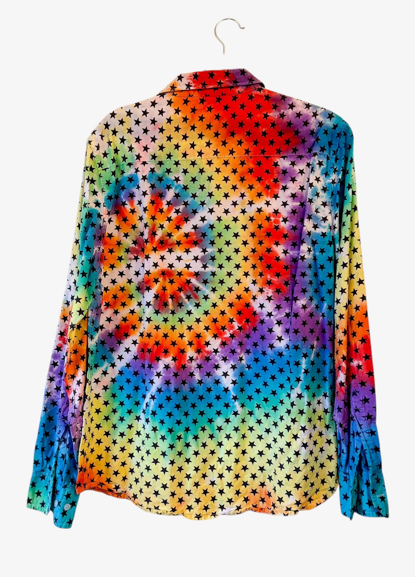 Carbon Slim Fit Large Long Sleeve Upcycled Tie Dyed Button Down