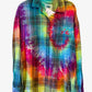 Old Navy Large Long Sleeve Upcycled Flannel Tie Dyed Button Down