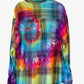 Old Navy Large Long Sleeve Upcycled Flannel Tie Dyed Button Down