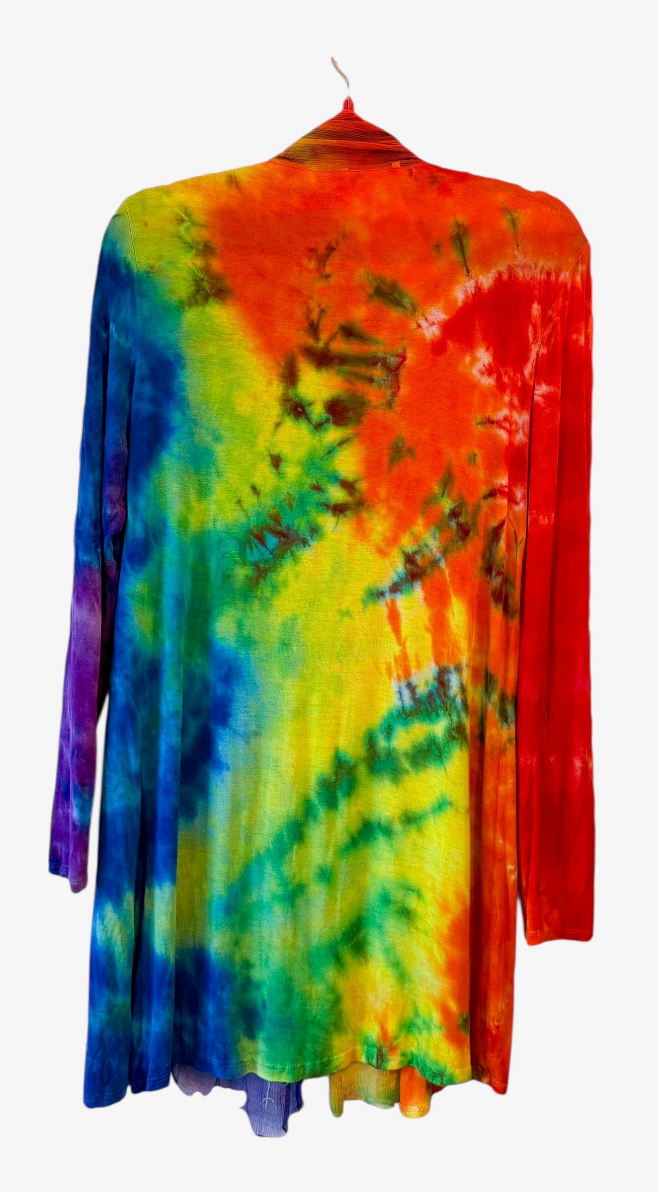 Adult Large Long Sleeve Upcycled Tie Dyed cardigan