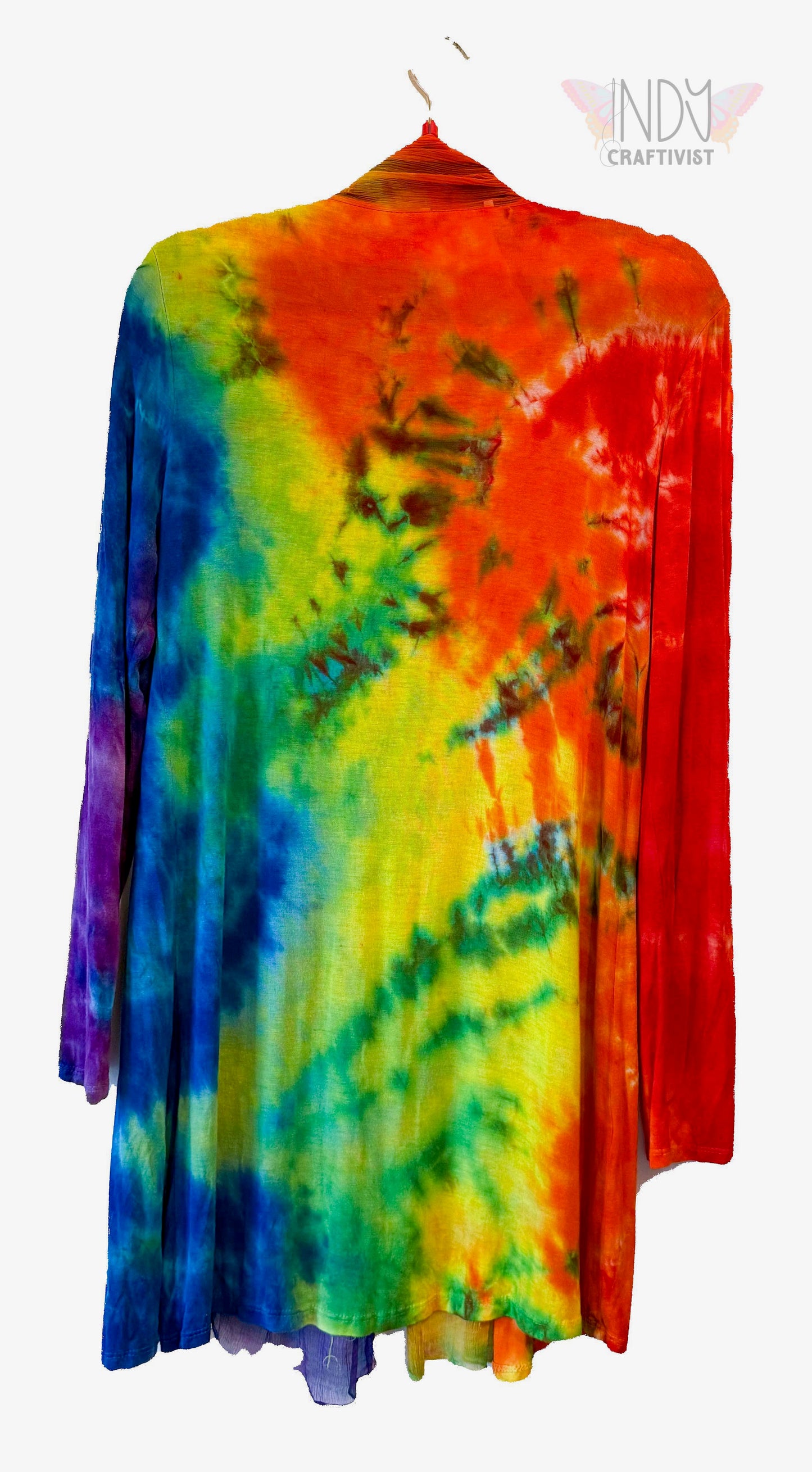 Adult Large Long Sleeve Upcycled Tie Dyed cardigan