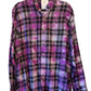 IZOD Large Long Sleeve Upcycled  Flannel Tie Dyed Button Down