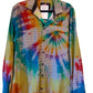 IZOD Large Long Sleeve Upcycled  Flannel Tie Dyed Button Down