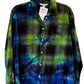 Old Navy Large Long Sleeve Upcycled  Flannel Tie Dyed Button Down