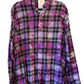 IZOD Large Long Sleeve Upcycled  Flannel Tie Dyed Button Down