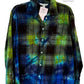 Old Navy Large Long Sleeve Upcycled  Flannel Tie Dyed Button Down