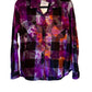 IZOD Large Long Sleeve Upcycled  Flannel Tie Dyed Button Down