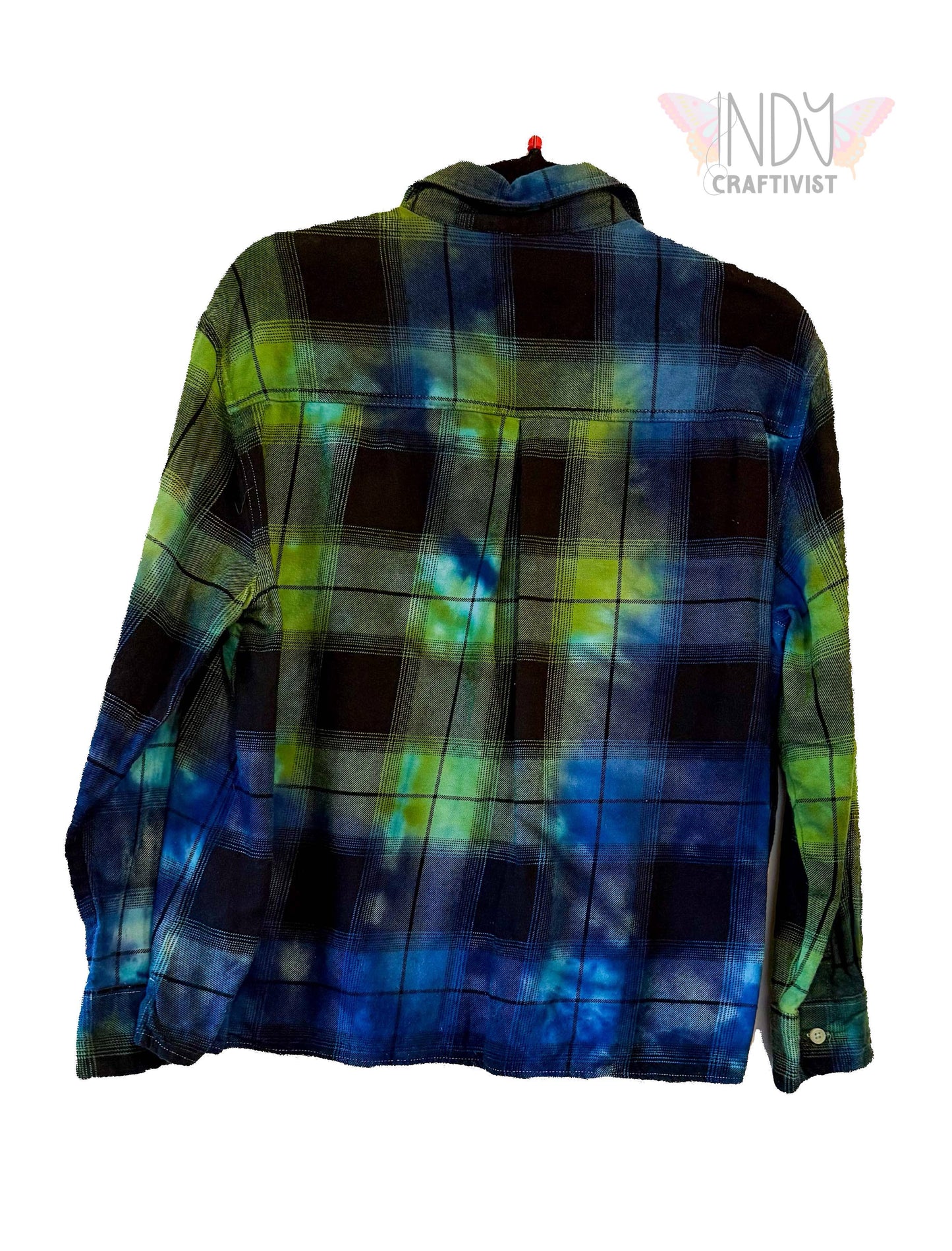 Old Navy Large Long Sleeve Upcycled  Flannel Tie Dyed Button Down