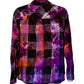 IZOD Large Long Sleeve Upcycled  Flannel Tie Dyed Button Down