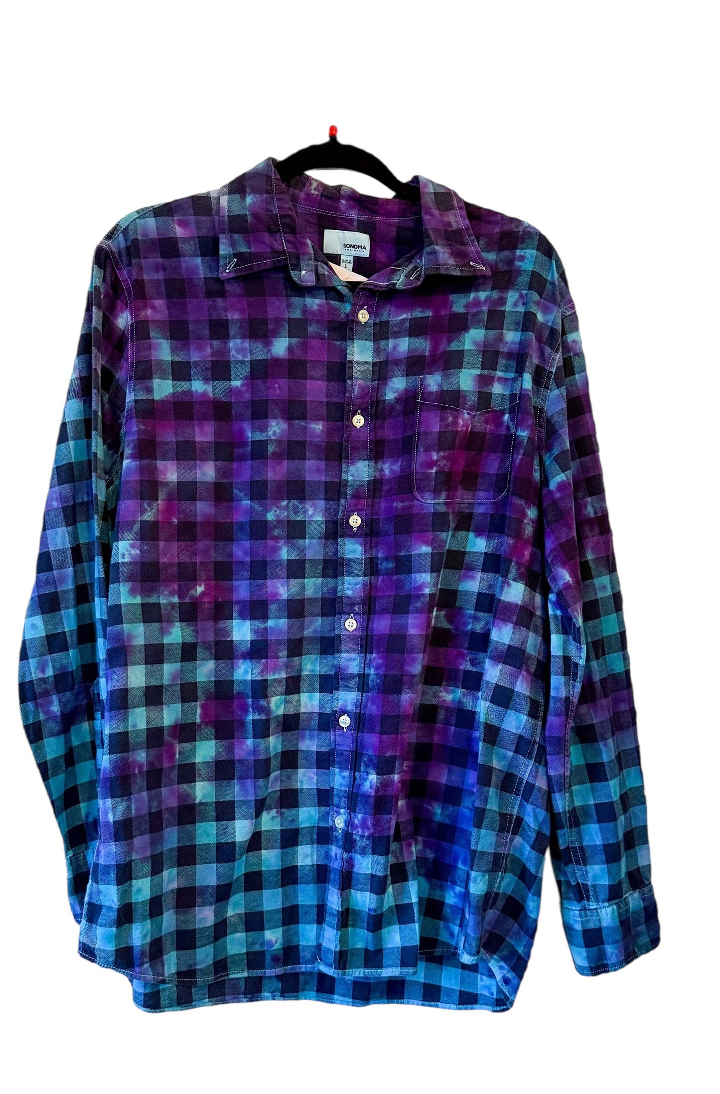 Sonoma Large Long Sleeve Upcycled Tie Dyed Button Down