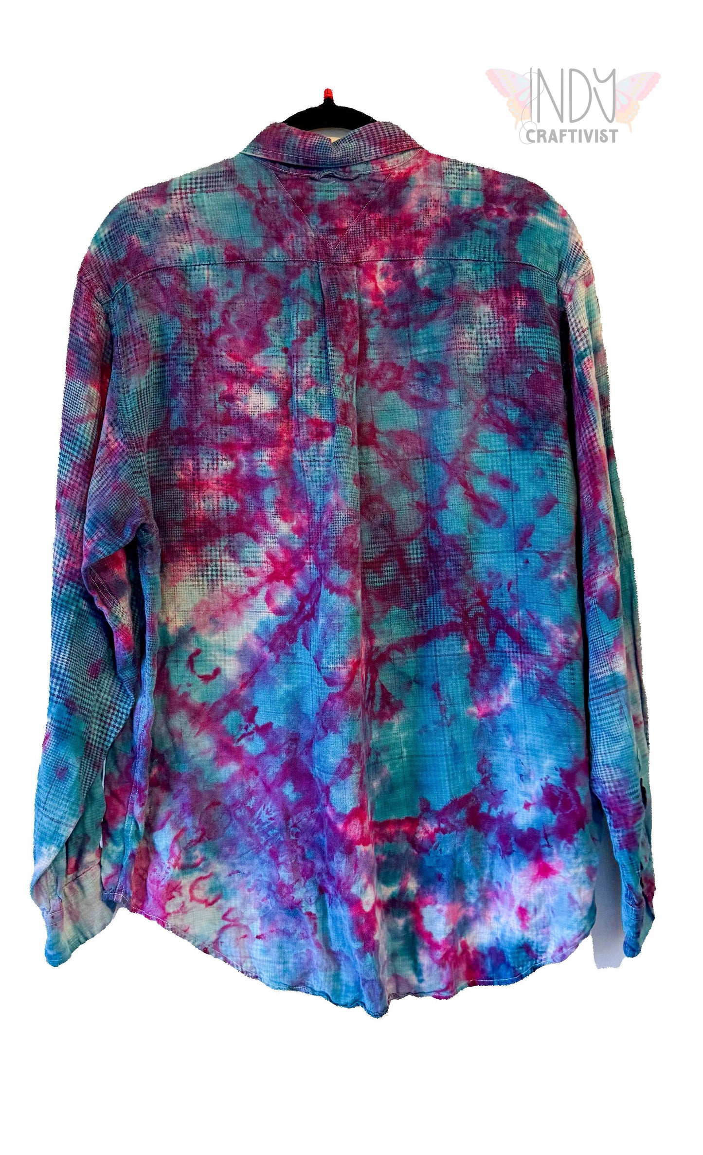Tommy Hilfiger Large Long Sleeve Upcycled Tie Dyed Button Down