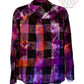 IZOD Large Long Sleeve Upcycled  Flannel Tie Dyed Button Down