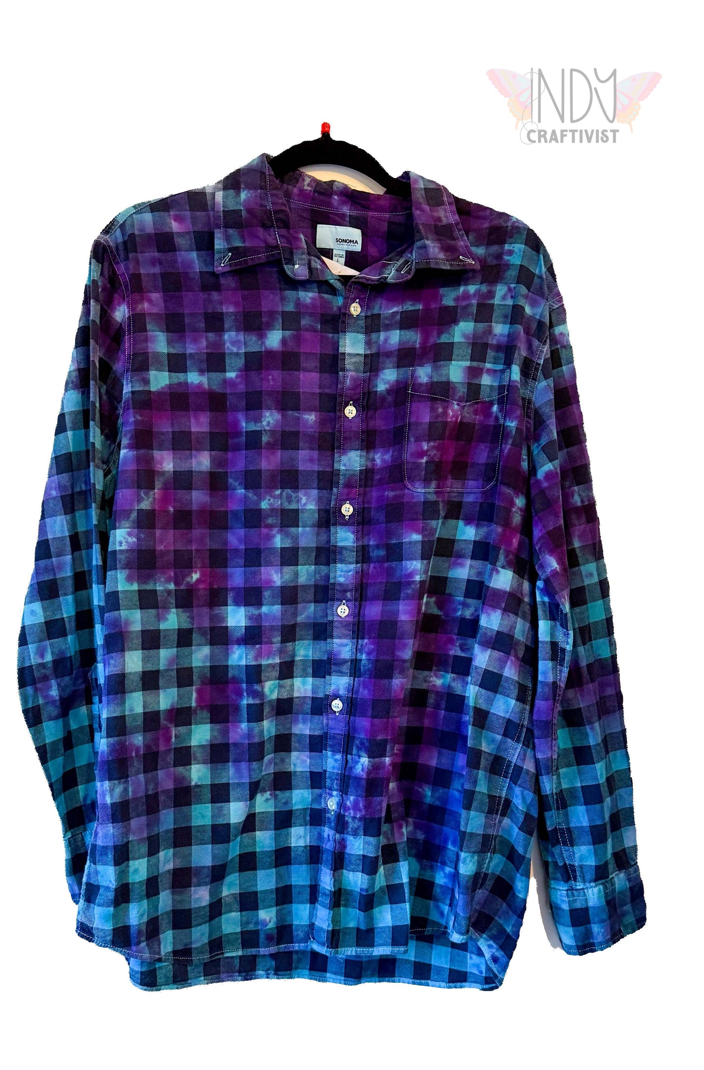 Sonoma Large Long Sleeve Upcycled Tie Dyed Button Down