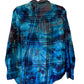 IZOD Large Long Sleeve Upcycled  Flannel Tie Dyed Button Down