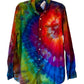 IZOD Large Long Sleeve Upcycled  Flannel Tie Dyed Button Down