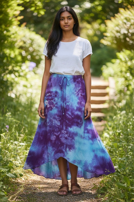 Purple and Teal Medium Upcycled Skirt