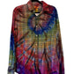 Gap Standard Fit Adult Medium Upcycled Flannel Tie Dye Button Down Shirt