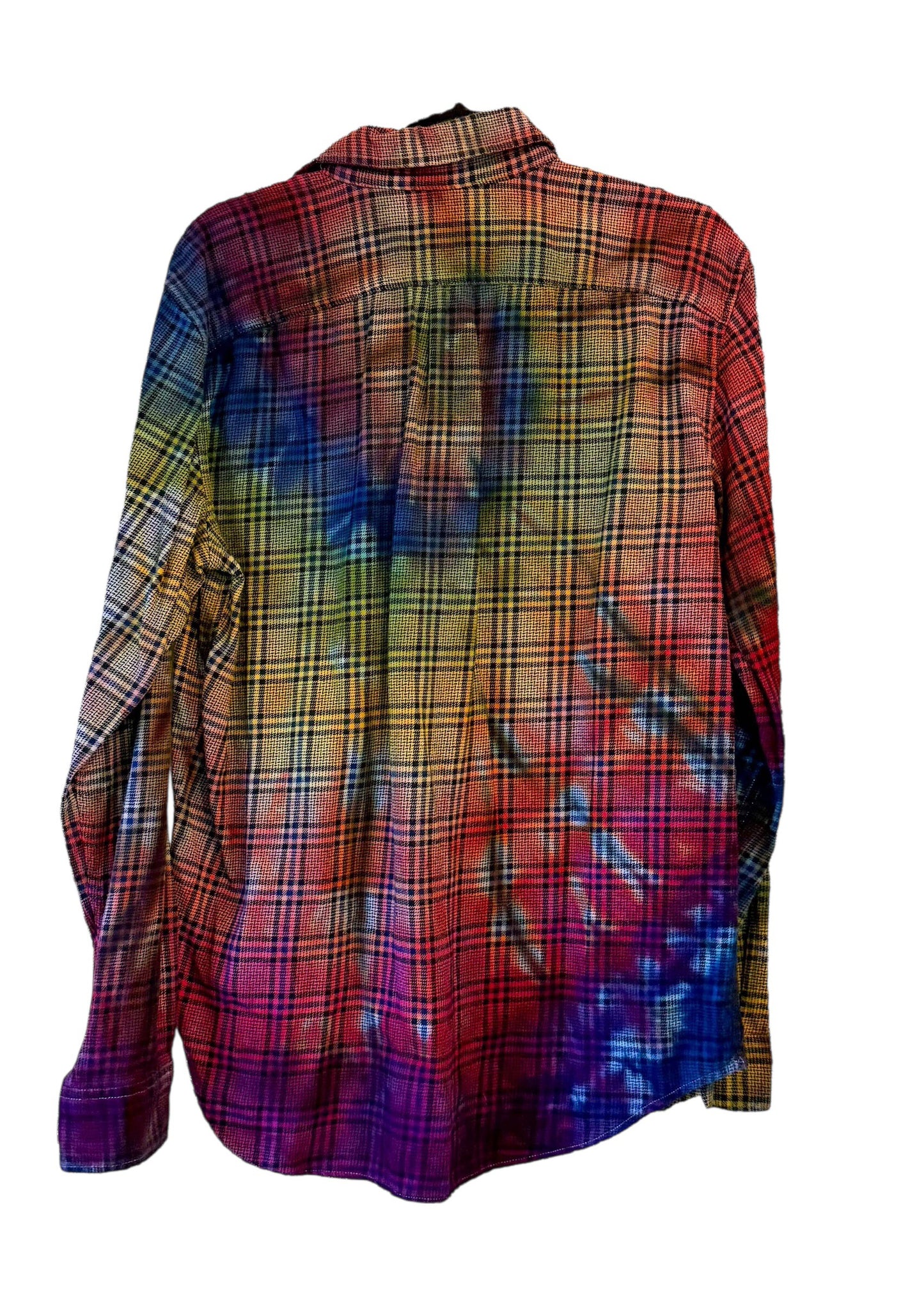 Gap Standard Fit Adult Medium Upcycled Flannel Tie Dye Button Down Shirt