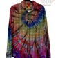 Gap Standard Fit Adult Medium Upcycled Flannel Tie Dye Button Down Shirt