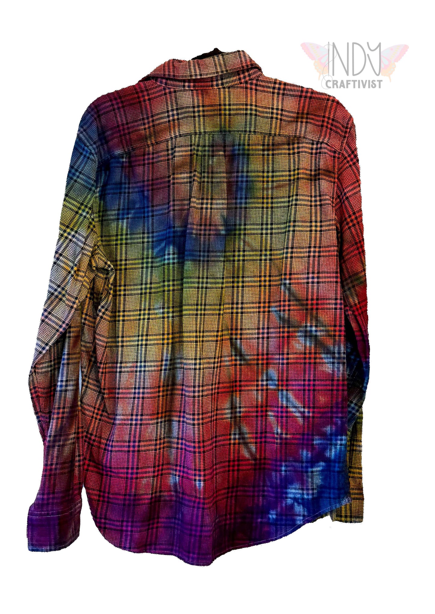 Gap Standard Fit Adult Medium Upcycled Flannel Tie Dye Button Down Shirt