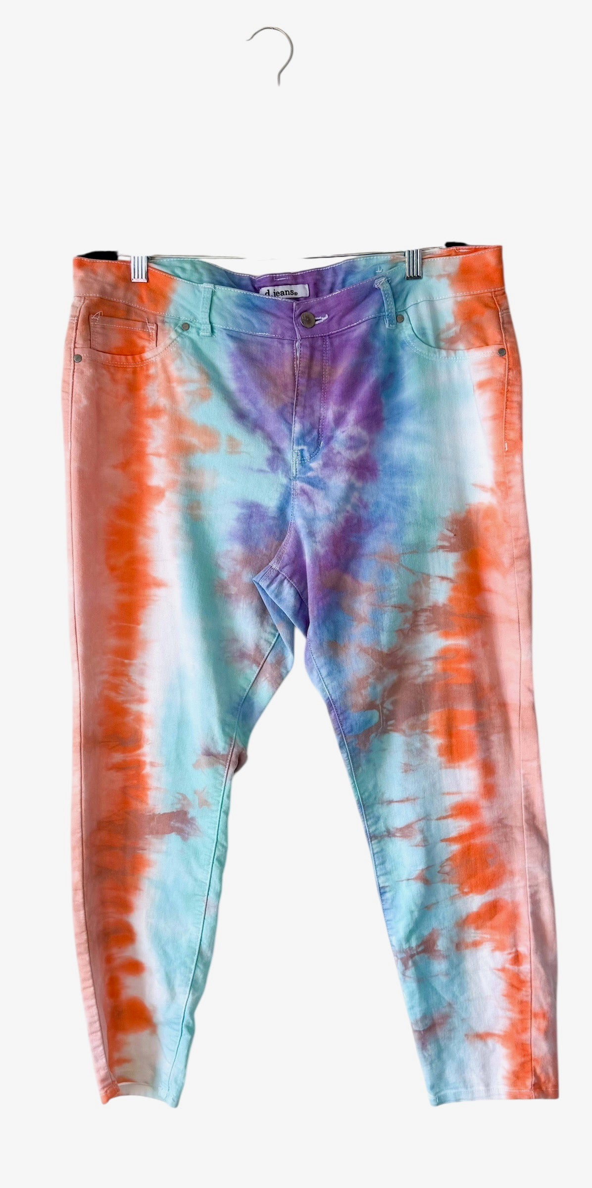Large Rainbow Tie Dyed Capri Pants