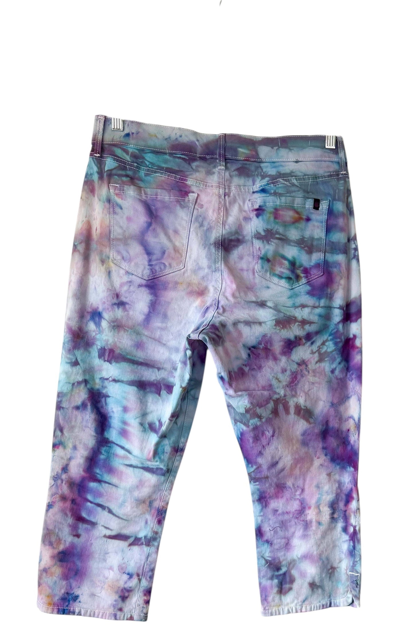 Large Purple Upcycled Tie Dyed Jeans