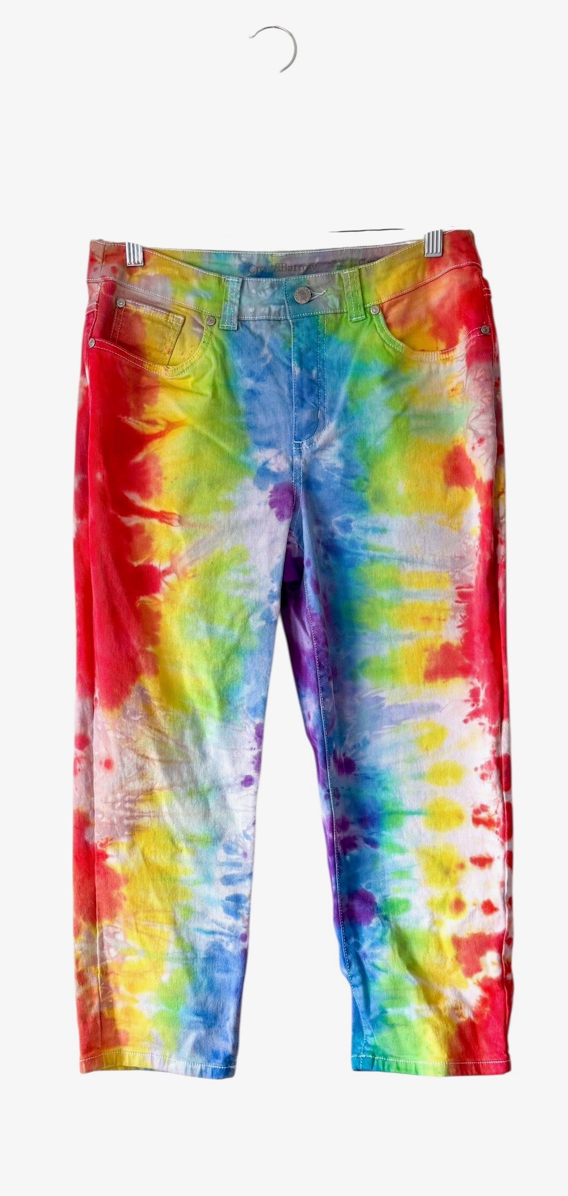 Medium Rainbow Tie Dyed Capri Jeans