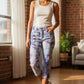 Large Purple Upcycled Tie Dyed Jeans