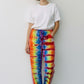 Large Linen-Like Rainbow Tie Dyed Pants with Pockets