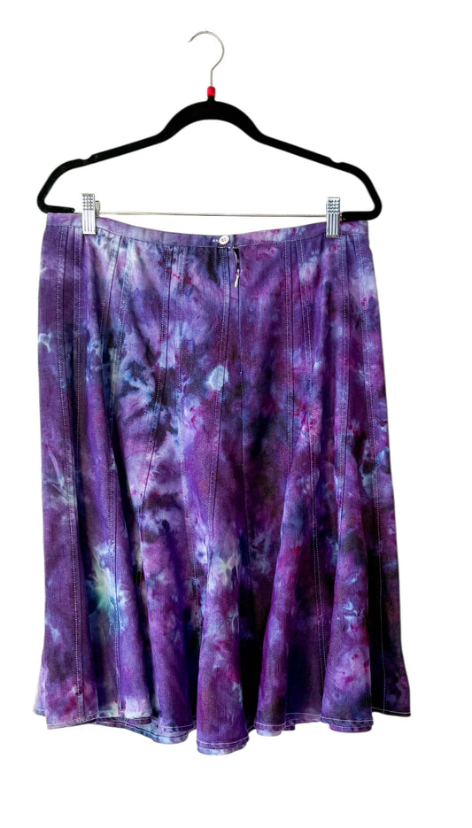 Large Upcycled Purple Tie Dyed Skirt