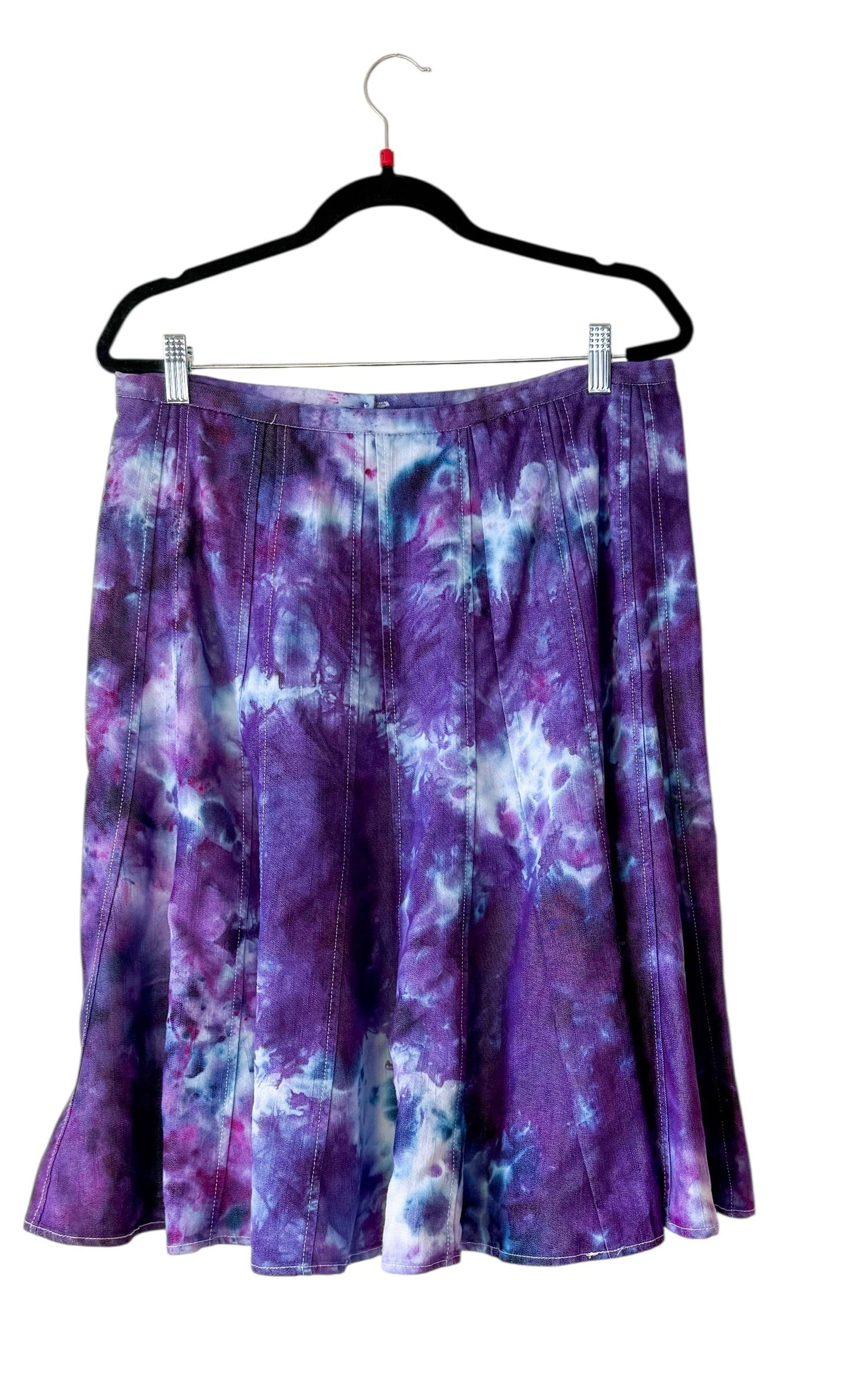 Large Upcycled Purple Tie Dyed Skirt