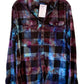 Extra Large Long Sleeve Upcycled Tie Dyed Flannel Button Down
