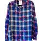Blue Extra Large Long Sleeve Upcycled Tie Dyed Lightweight Flannel Button Down