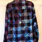 Extra Large Long Sleeve Upcycled Tie Dyed Flannel Button Down