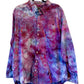 Purple Extra Large Long Sleeve Upcycled Tie Dyed Button Down