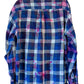 Blue Extra Large Long Sleeve Upcycled Tie Dyed Lightweight Flannel Button Down