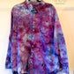 Purple Extra Large Long Sleeve Upcycled Tie Dyed Button Down