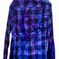 Purple Extra Large Long Sleeve Upcycled Tie Dyed Flannel Button Down