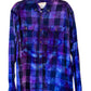 Purple Extra Large Long Sleeve Upcycled Tie Dyed Flannel Button Down