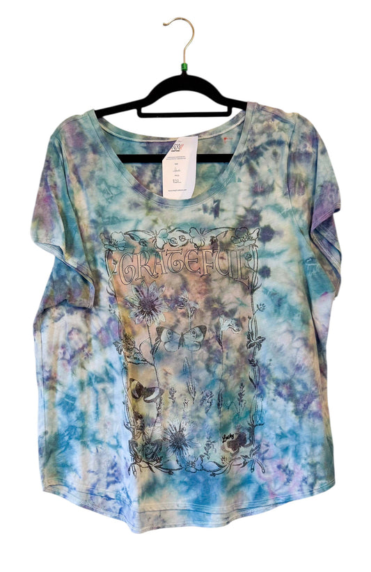 Grateful Upcycled Adult Extra Large Upcycled Tie Dye T-Shirt