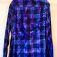 Purple Extra Large Long Sleeve Upcycled Tie Dyed Flannel Button Down
