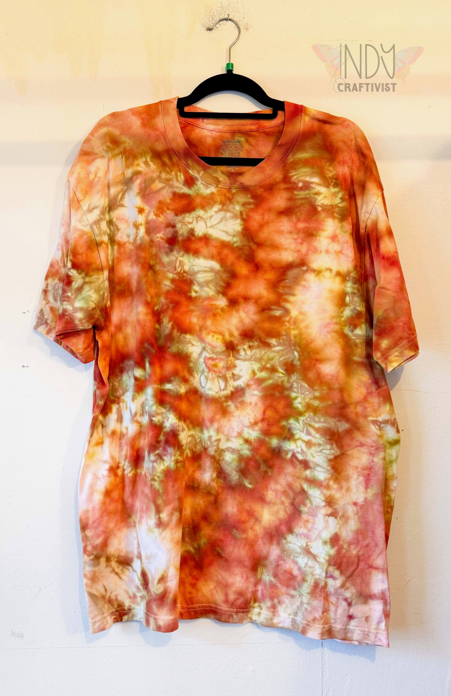 Orange Kirkland Upcycled Adult Extra Large Upcycled Ice Dye T-Shirt