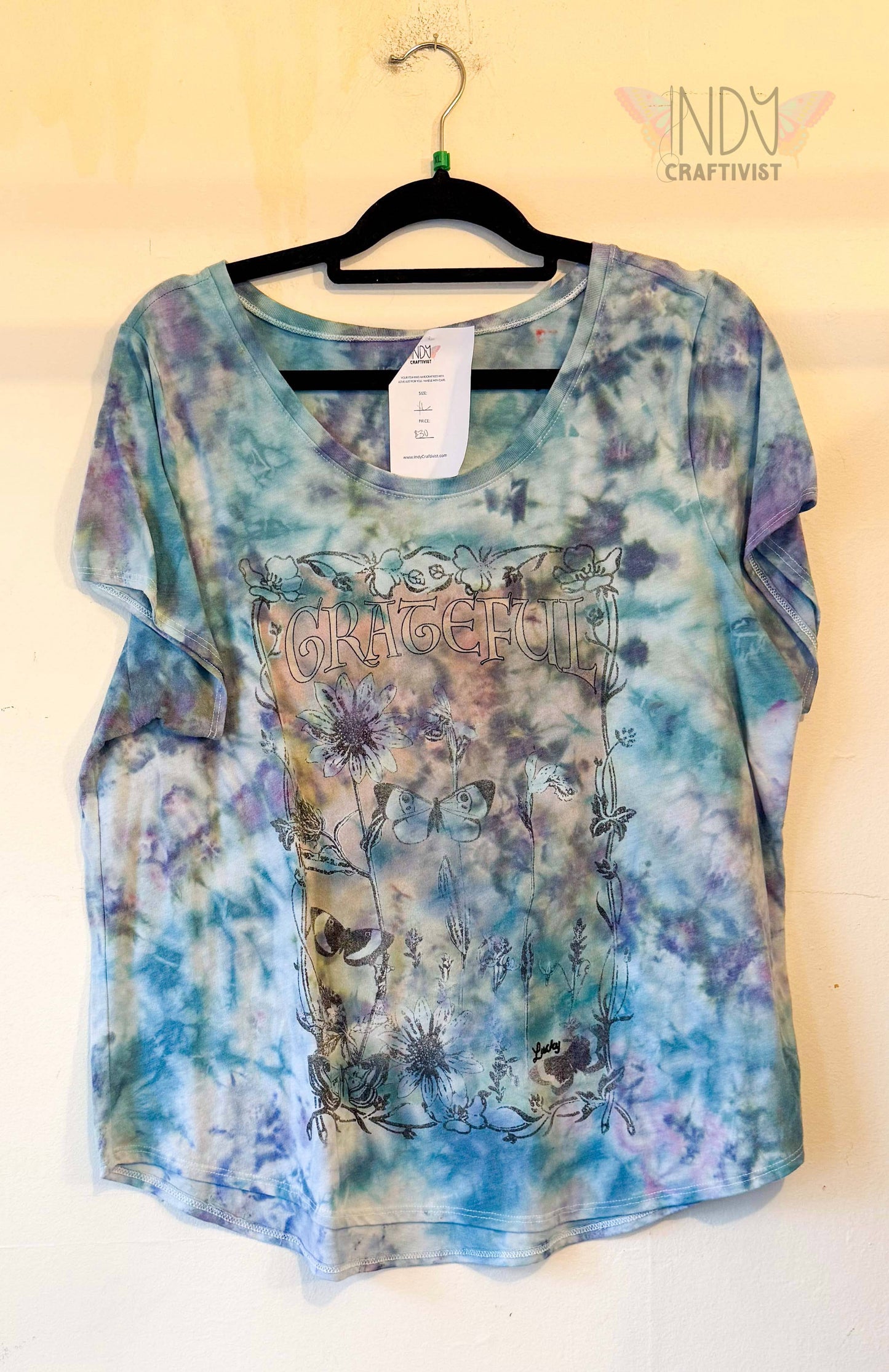 Grateful Upcycled Adult Extra Large Upcycled Tie Dye T-Shirt