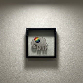 Embroidered Pride Elephant Framed Wall Art