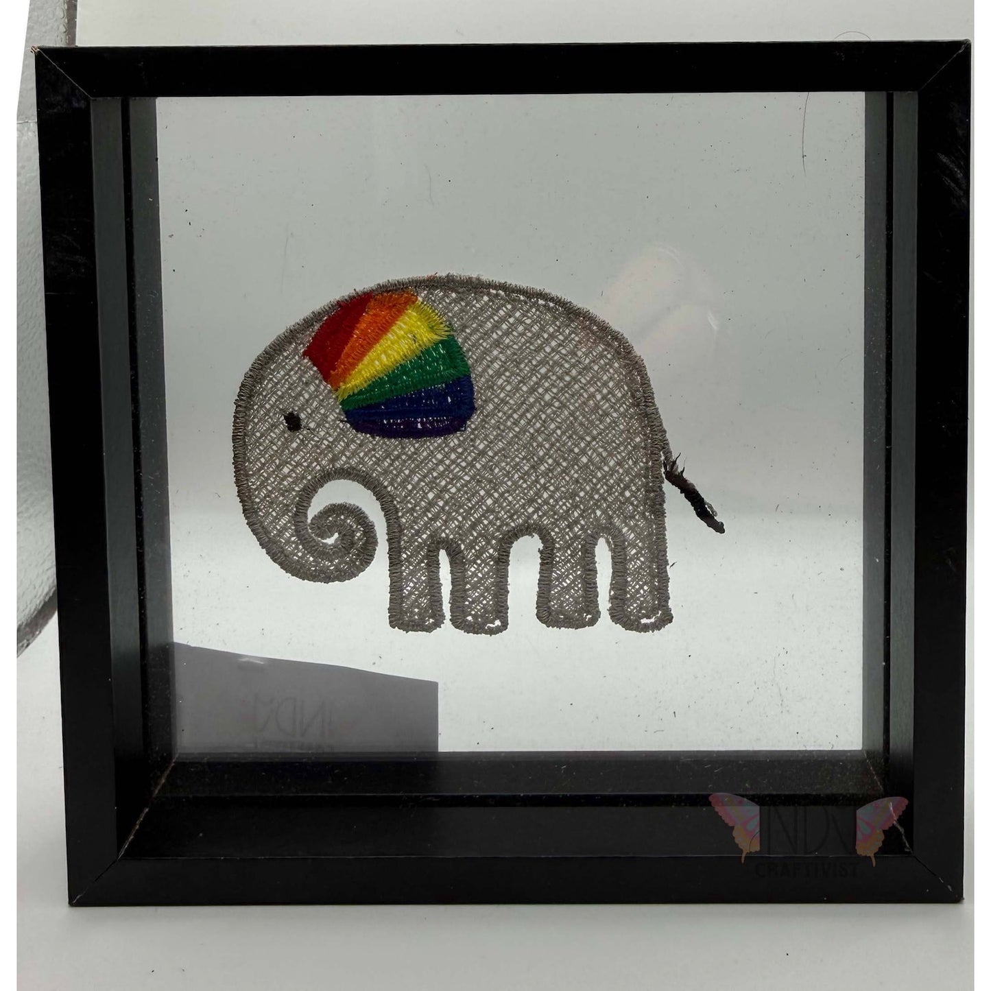 Embroidered Pride Elephant Framed Wall Art