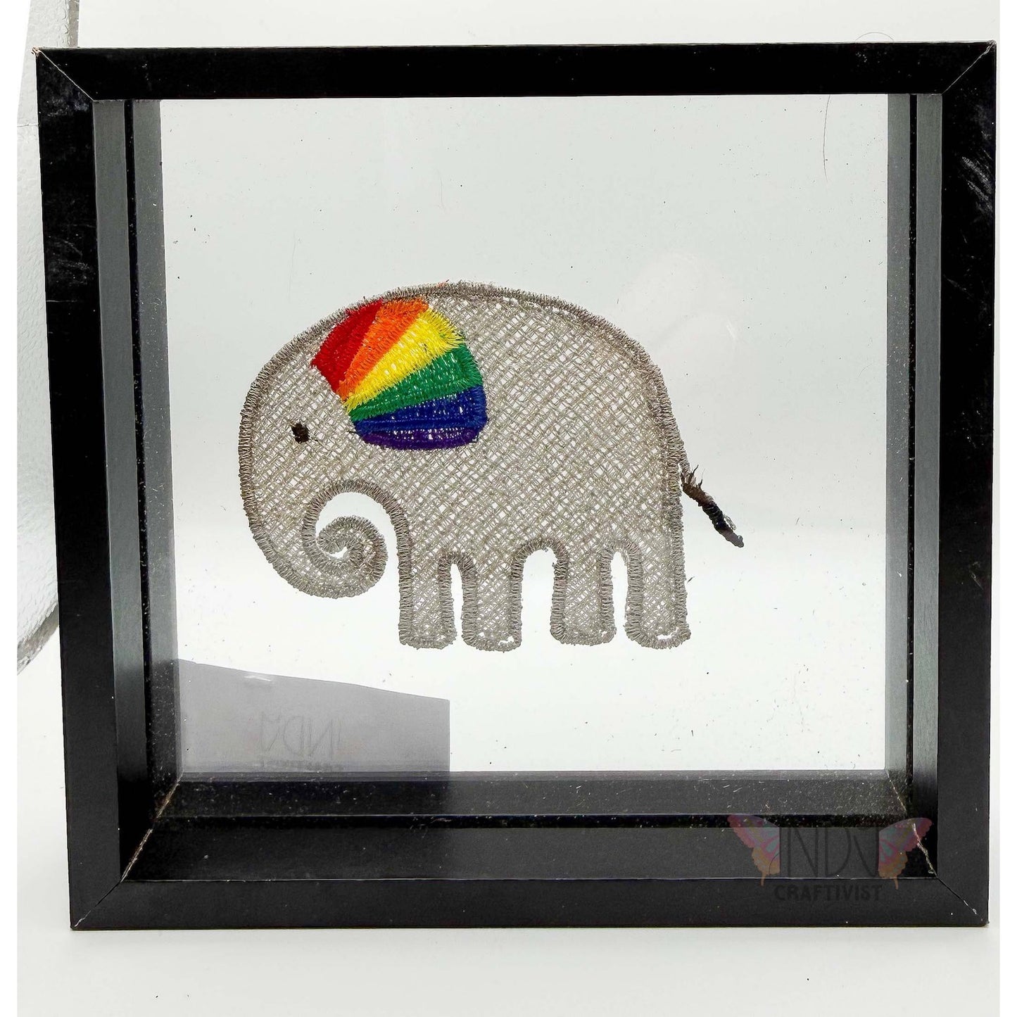 Embroidered Pride Elephant Framed Wall Art